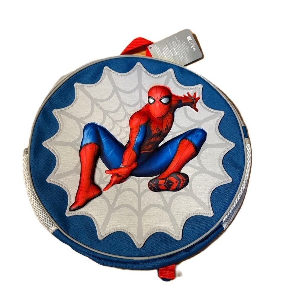 Spider-Man Blue Kids Backpack NEW Circle Round Disney Store Blue Red